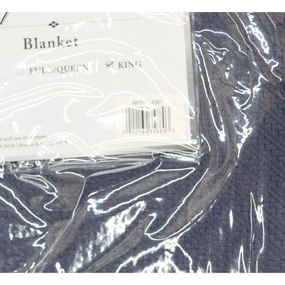 NWT Madison Park Liquid Cotton Blanket Lightweight Breathable Navy Blue King - Picture 9 of 9